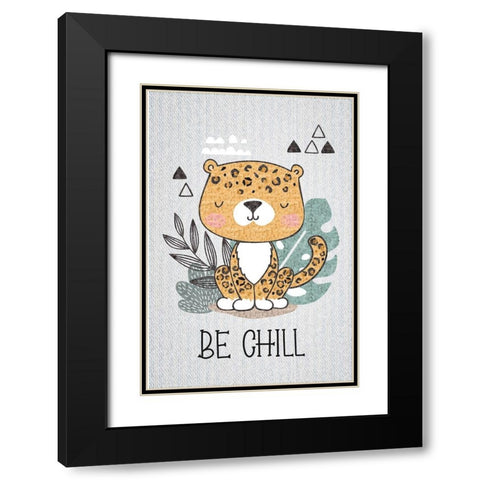 Be Chill Black Modern Wood Framed Art Print with Double Matting by ND Art