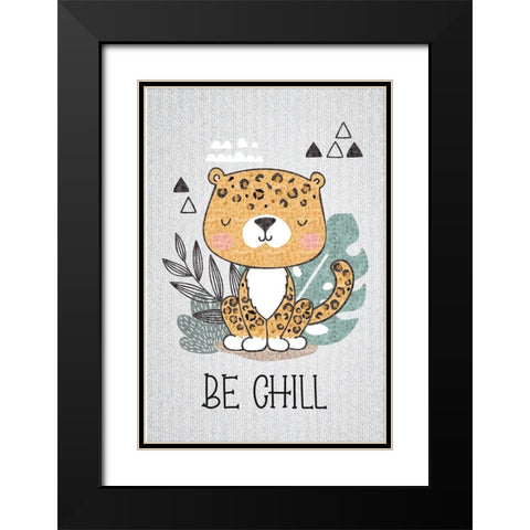Be Chill Black Modern Wood Framed Art Print with Double Matting by ND Art