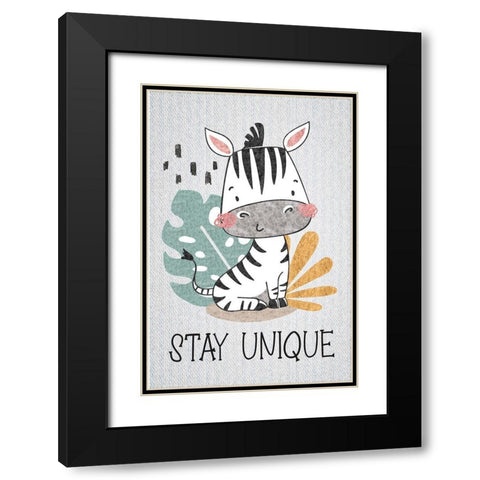 Stay Unique Black Modern Wood Framed Art Print with Double Matting by ND Art