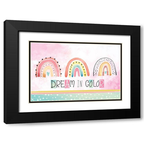 Dream in Color Black Modern Wood Framed Art Print with Double Matting by ND Art