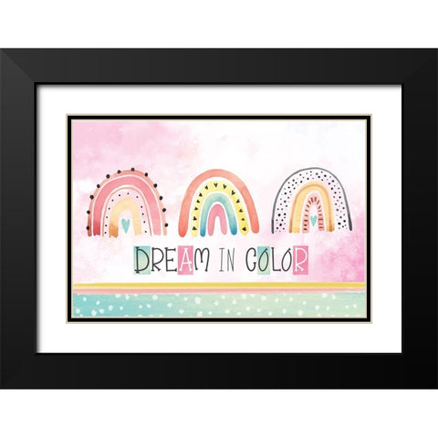 Dream in Color Black Modern Wood Framed Art Print with Double Matting by ND Art