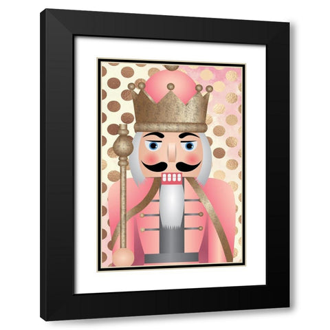 Blush Nutcracker Black Modern Wood Framed Art Print with Double Matting by ND Art
