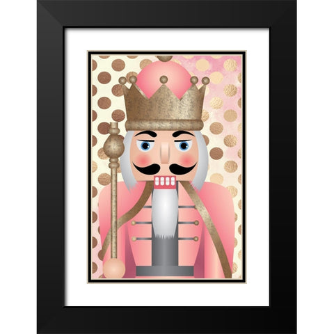 Blush Nutcracker Black Modern Wood Framed Art Print with Double Matting by ND Art