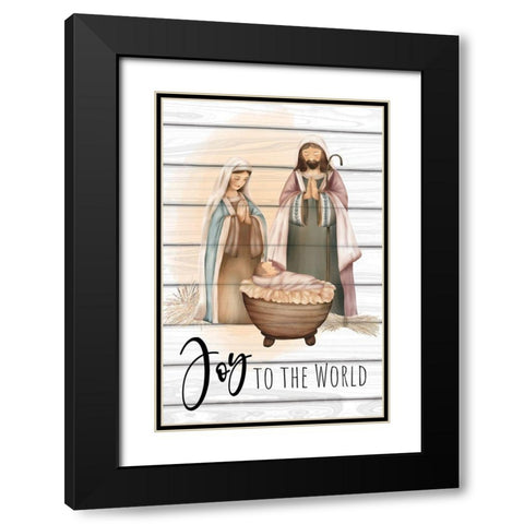 Joy to the World Black Modern Wood Framed Art Print with Double Matting by ND Art