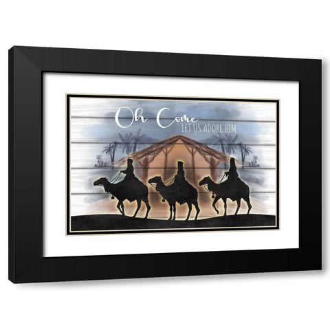 Adore Him Black Modern Wood Framed Art Print with Double Matting by ND Art