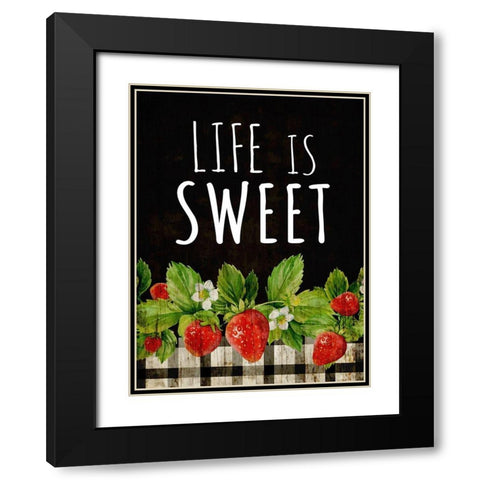 Life is Sweet Black Modern Wood Framed Art Print with Double Matting by ND Art