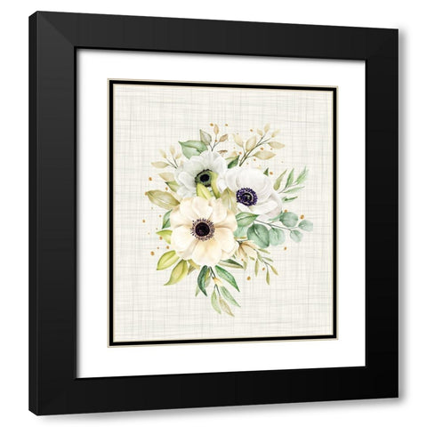 Wedding Flowers Black Modern Wood Framed Art Print with Double Matting by ND Art