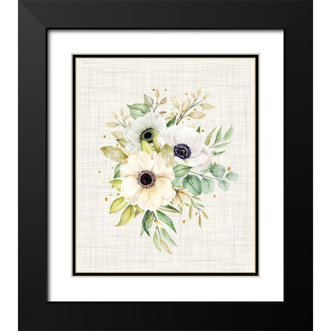 Wedding Flowers Black Modern Wood Framed Art Print with Double Matting by ND Art