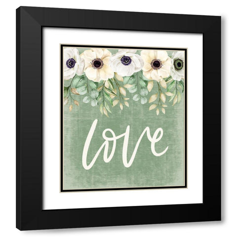 Love Black Modern Wood Framed Art Print with Double Matting by ND Art