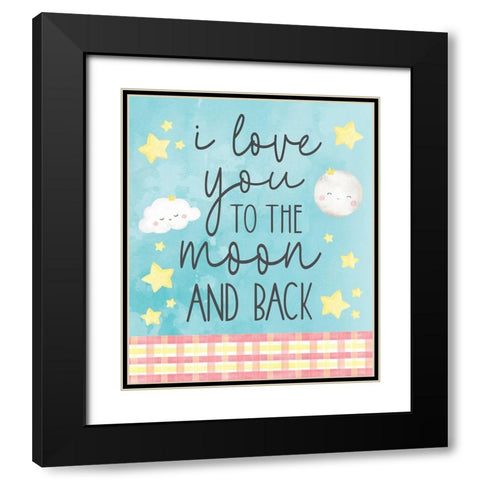 To the Moon Black Modern Wood Framed Art Print with Double Matting by ND Art