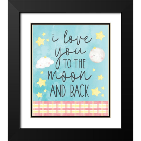 To the Moon Black Modern Wood Framed Art Print with Double Matting by ND Art
