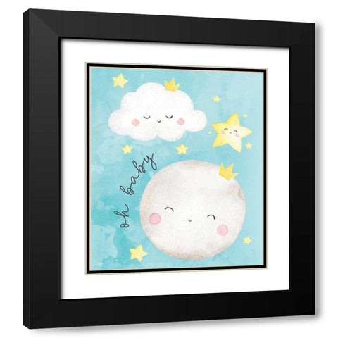 Oh Baby  Black Modern Wood Framed Art Print with Double Matting by ND Art