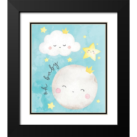 Oh Baby  Black Modern Wood Framed Art Print with Double Matting by ND Art