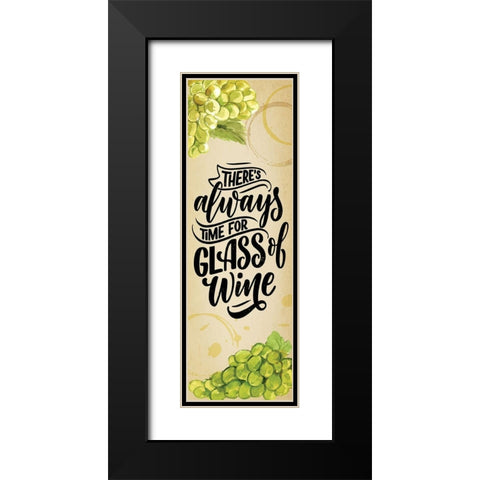 Time for Wine Black Modern Wood Framed Art Print with Double Matting by ND Art