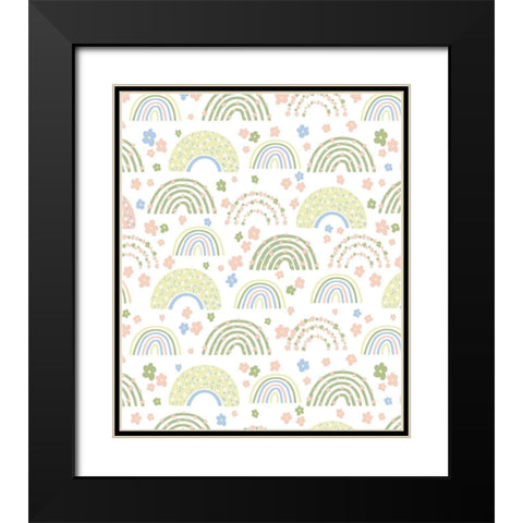 Rainbow Pattern II Black Modern Wood Framed Art Print with Double Matting by ND Art