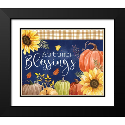 Autumn Blessings Black Modern Wood Framed Art Print with Double Matting by ND Art