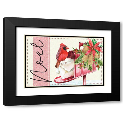 Noel Black Modern Wood Framed Art Print with Double Matting by ND Art