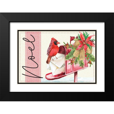 Noel Black Modern Wood Framed Art Print with Double Matting by ND Art