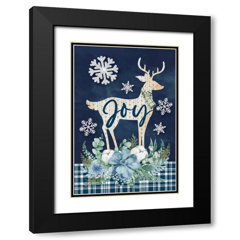 Joy Black Modern Wood Framed Art Print with Double Matting by ND Art