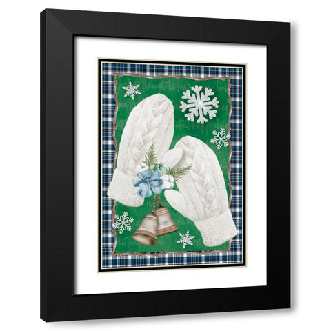 Mittens Black Modern Wood Framed Art Print with Double Matting by ND Art