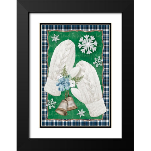 Mittens Black Modern Wood Framed Art Print with Double Matting by ND Art