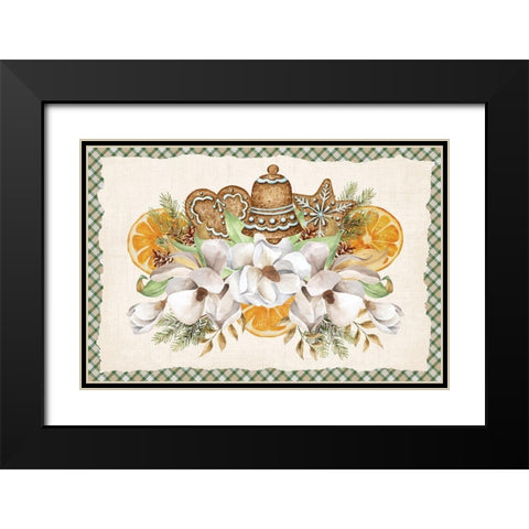 Winter Wassail Black Modern Wood Framed Art Print with Double Matting by ND Art