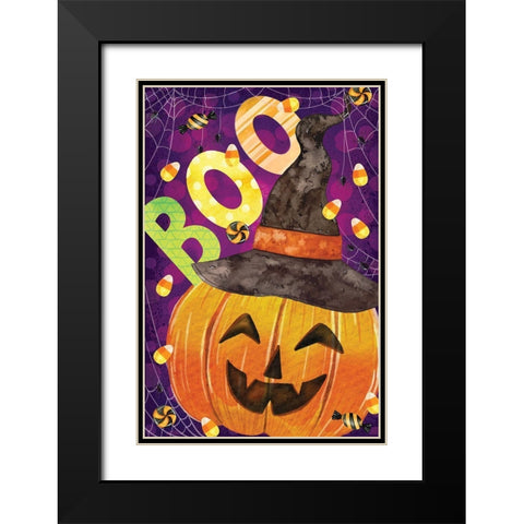 Boo! Black Modern Wood Framed Art Print with Double Matting by ND Art