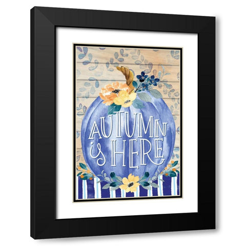 Autumn is Here Black Modern Wood Framed Art Print with Double Matting by ND Art