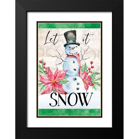 Let It Snow Black Modern Wood Framed Art Print with Double Matting by ND Art