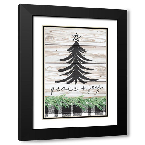 Peace and Joy Black Modern Wood Framed Art Print with Double Matting by ND Art