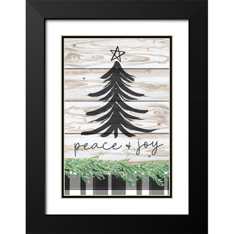 Peace and Joy Black Modern Wood Framed Art Print with Double Matting by ND Art