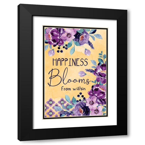 Blooms from Within Black Modern Wood Framed Art Print with Double Matting by ND Art
