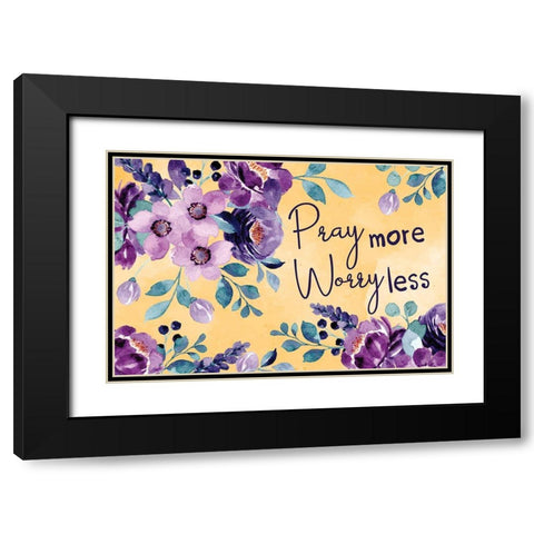 Pray More Black Modern Wood Framed Art Print with Double Matting by ND Art