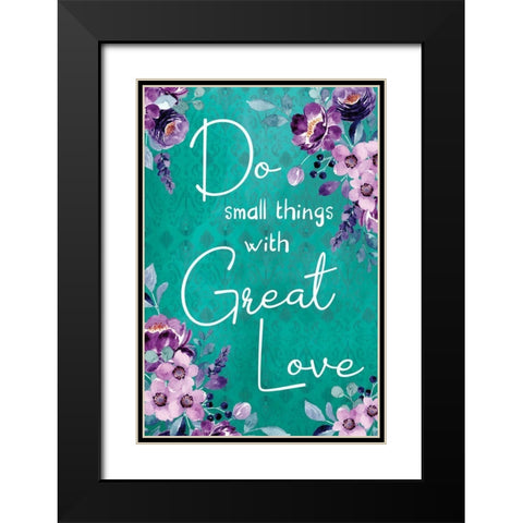 Great Love Black Modern Wood Framed Art Print with Double Matting by ND Art