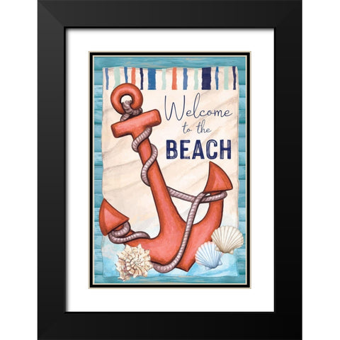 Welcome Black Modern Wood Framed Art Print with Double Matting by ND Art