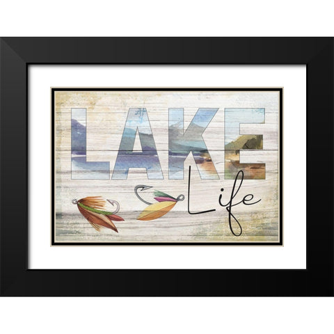 Lake Life Black Modern Wood Framed Art Print with Double Matting by ND Art
