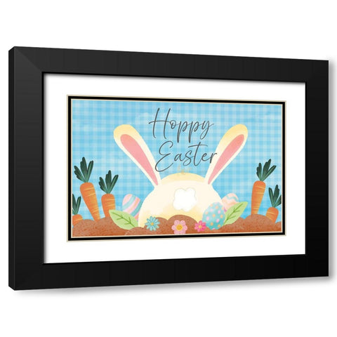 Happy Easter Black Modern Wood Framed Art Print with Double Matting by ND Art