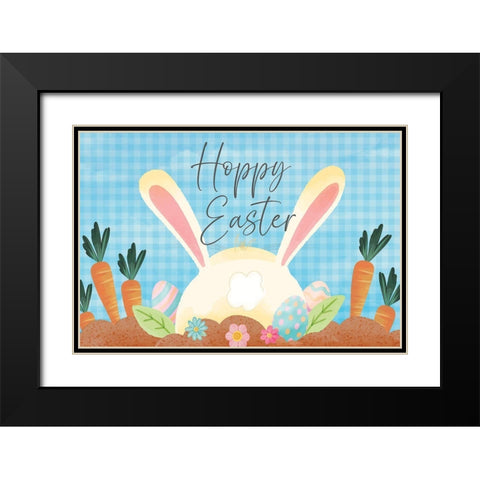 Happy Easter Black Modern Wood Framed Art Print with Double Matting by ND Art