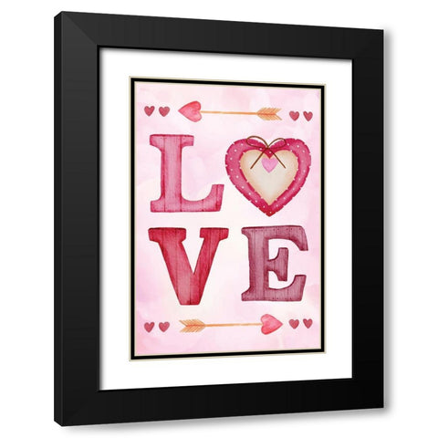 Love Black Modern Wood Framed Art Print with Double Matting by ND Art