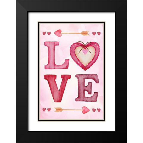 Love Black Modern Wood Framed Art Print with Double Matting by ND Art