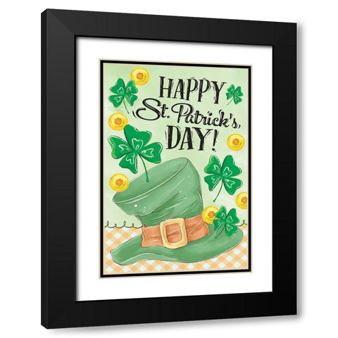 Leprechaun Hat Black Modern Wood Framed Art Print with Double Matting by ND Art