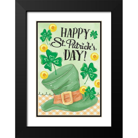 Leprechaun Hat Black Modern Wood Framed Art Print with Double Matting by ND Art
