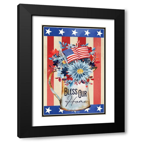 Bless Our Home Black Modern Wood Framed Art Print with Double Matting by ND Art