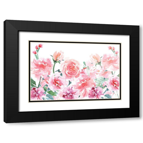 Blush Black Modern Wood Framed Art Print with Double Matting by ND Art