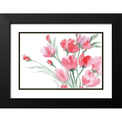 Blush II Black Modern Wood Framed Art Print with Double Matting by ND Art