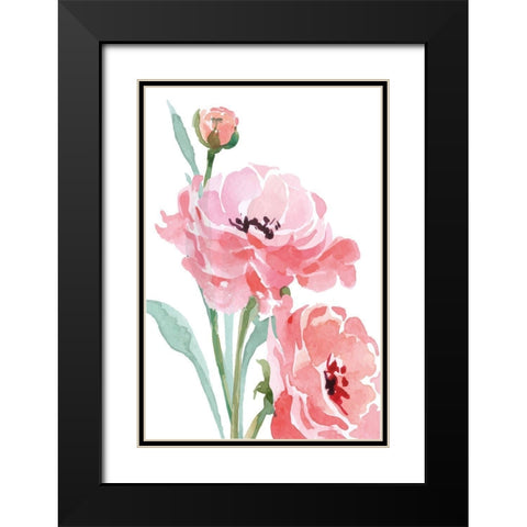 Blush III Black Modern Wood Framed Art Print with Double Matting by ND Art