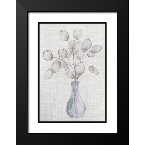 Gray Greenery Black Modern Wood Framed Art Print with Double Matting by ND Art