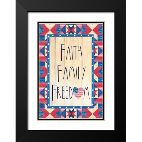 American Family Black Modern Wood Framed Art Print with Double Matting by ND Art