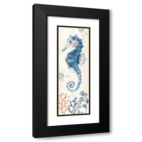 Seahorse Black Modern Wood Framed Art Print with Double Matting by ND Art