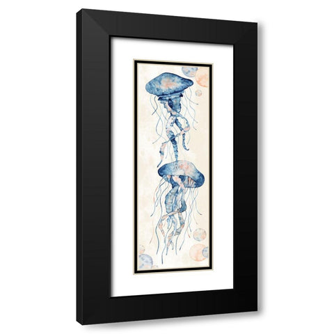 Jellyfish Black Modern Wood Framed Art Print with Double Matting by ND Art